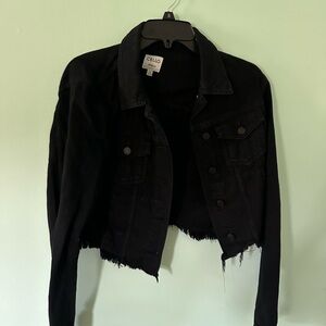 Cello Black Cropped Jean Jacket